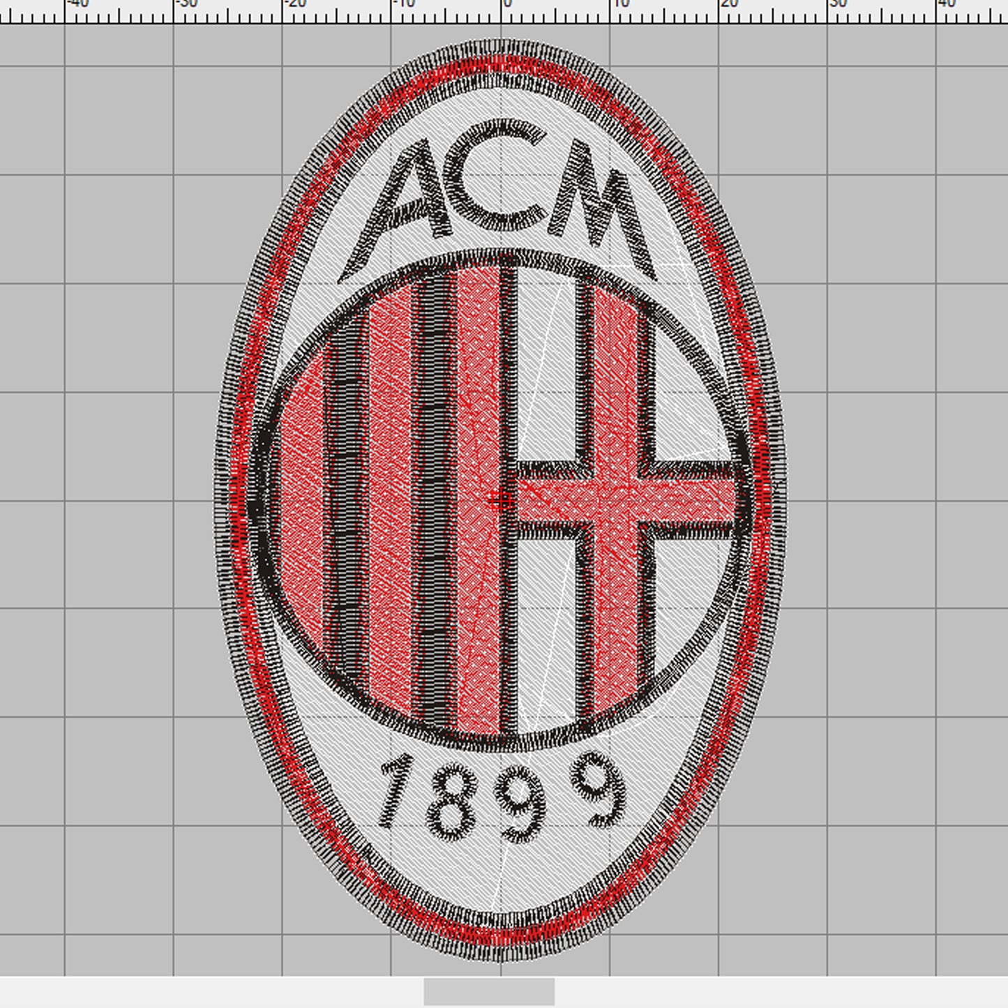 Matriz de Bordado Ponchado AC Milan – 8.5 cm